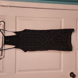 Black beaded shift dress